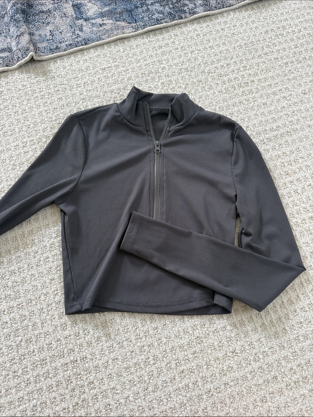 Charcoal Ribbed Half-Zip